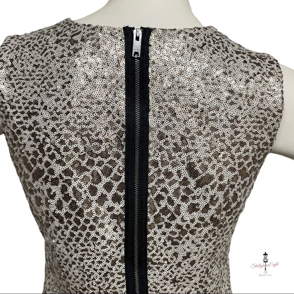 DKNY DKNYC Micro Sequin Snake Python Animal Print Dress Exposed Zip 2 4 XS - Picture 7 of 15